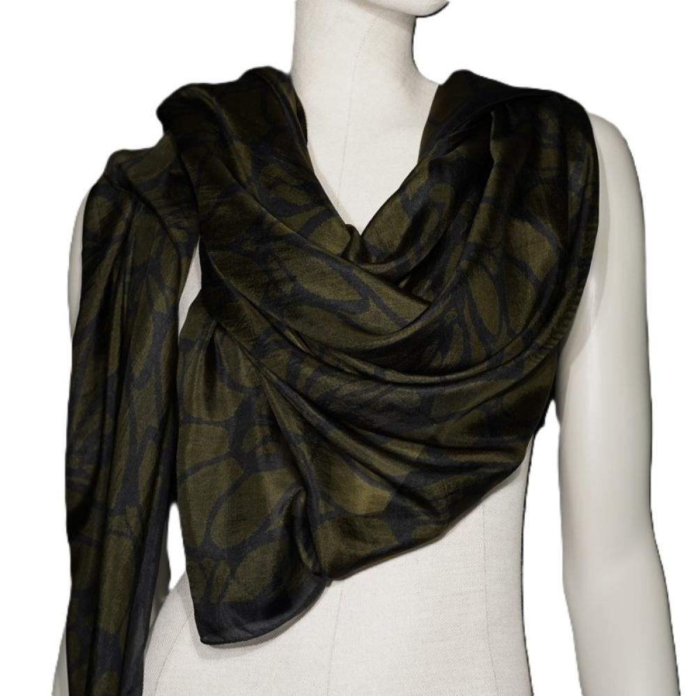 AHMADDY Seiden Schal dunkelgrün